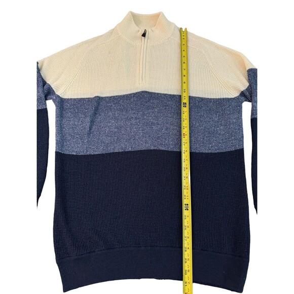 Peter Millar Crown Cool Color‎ Block 1/4 Zip Sweater Wool Linen Blend Size L - Picture 5 of 8